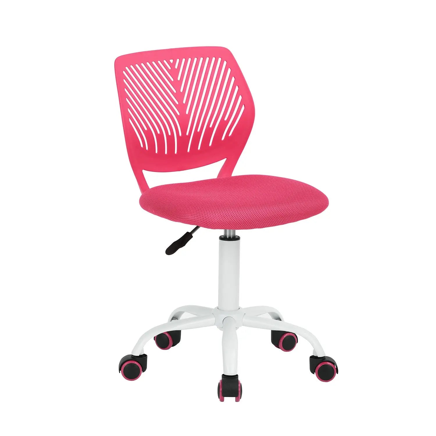 Pink and White Adjustable Height Swivel Rolling Office Chair Homeroots Office