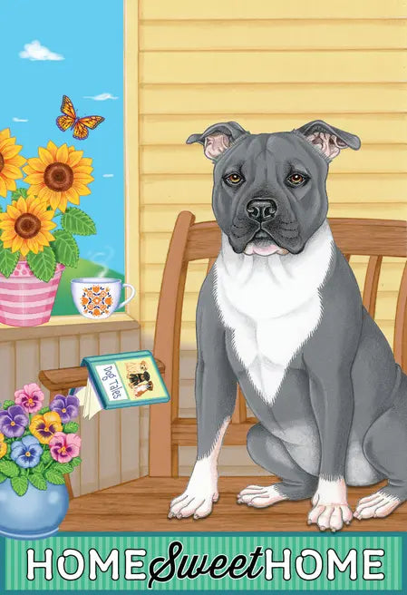 Pit Bull Blue - Tomoyo Pitcher Home Sweet Home Garden Flag Best of Breed