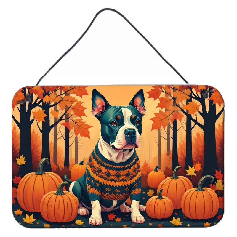 Pit Bull Terrier Fall Wall or Door Hanging Prints Caroline's Treasures