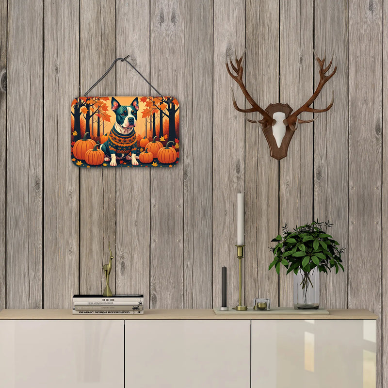 Pit Bull Terrier Fall Wall or Door Hanging Prints Caroline's Treasures