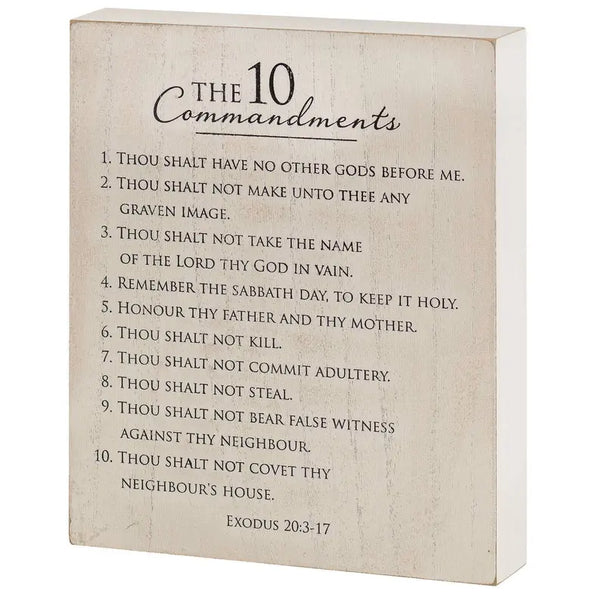 Plaque 10 Commandments Mdf Gry Dicksons Inc