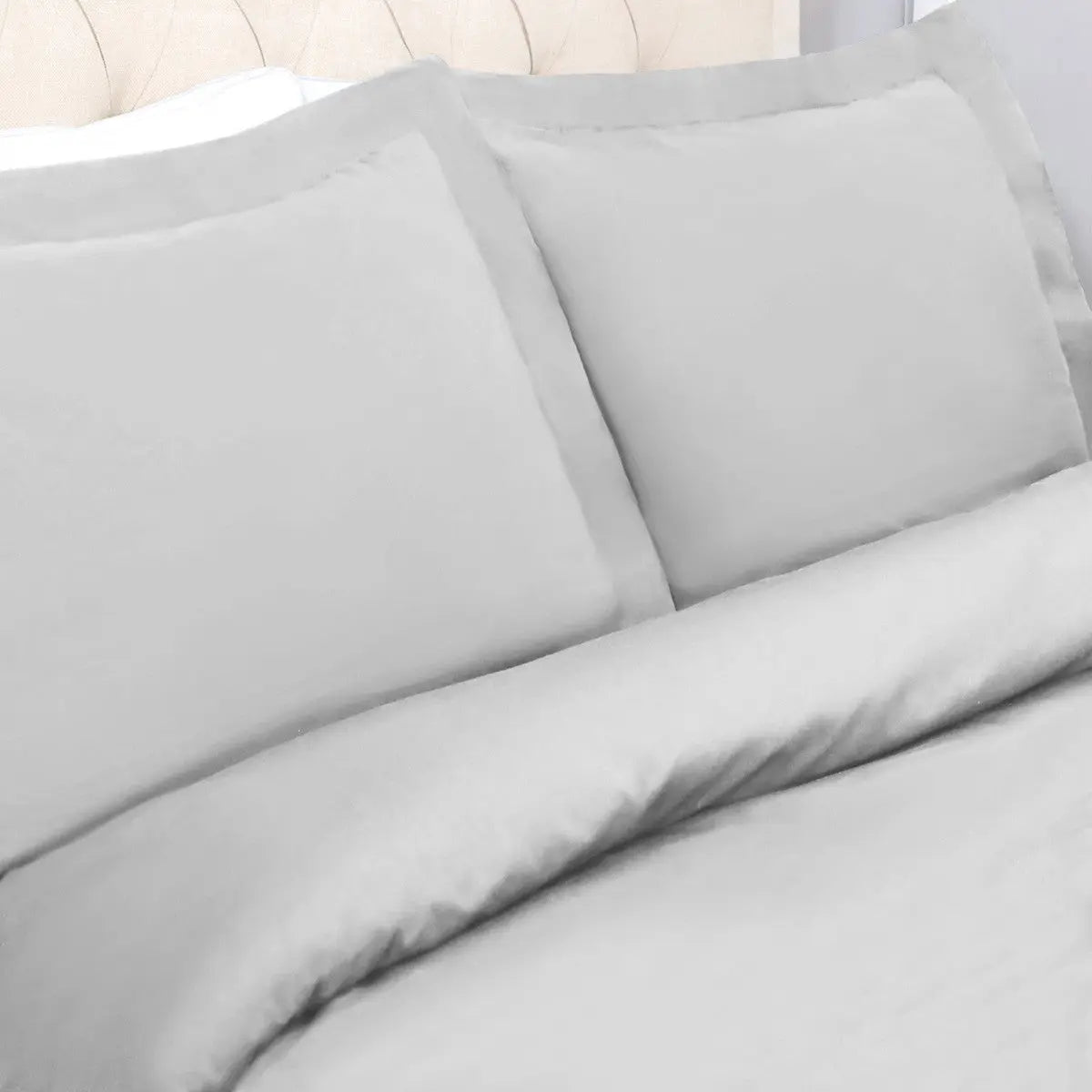Platinum King Cotton Washable Duvet Cover Set Homeroots Bed & Bath