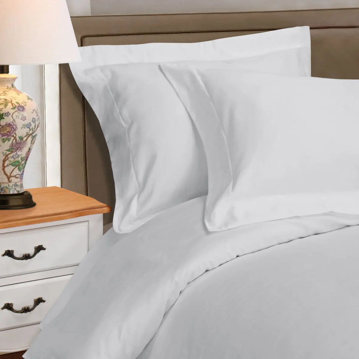 Platinum Queen Cotton Blend Washable Duvet Cover Set Homeroots Bed & Bath