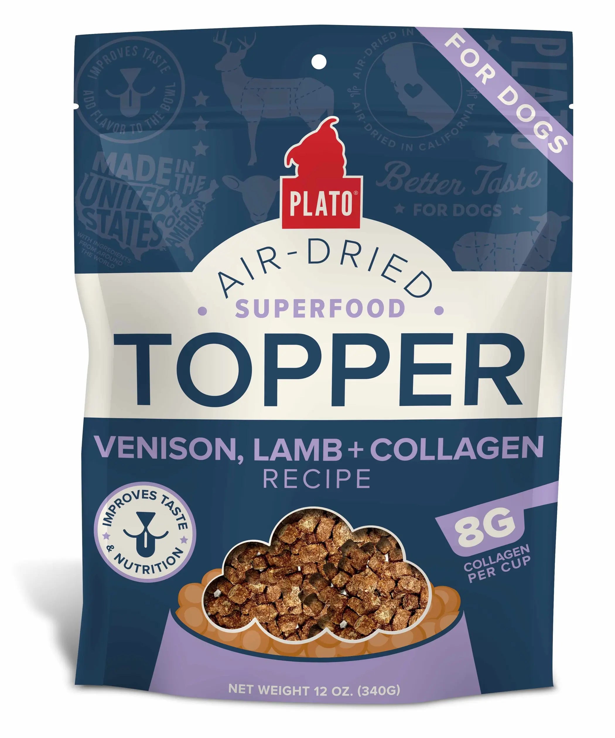 Plato Food Topper Venison, Lamb & Collagen Recipe Plato Pet Treats