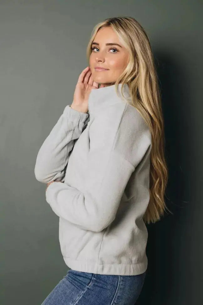 Platt Zipper Fleece Pullover Sweatshirt Stay Warm in Style