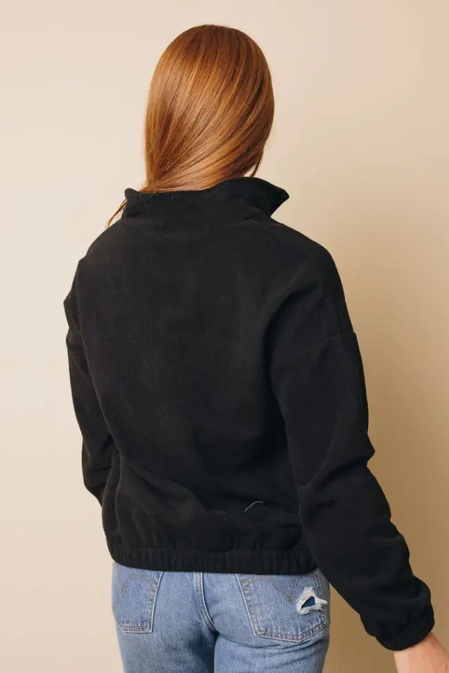 Platt Zipper Fleece Pullover Sweatshirt Stay Warm in Style