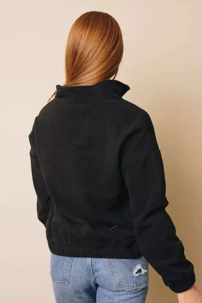 Platt Zipper Fleece Pullover Sweatshirt Stay Warm in Style