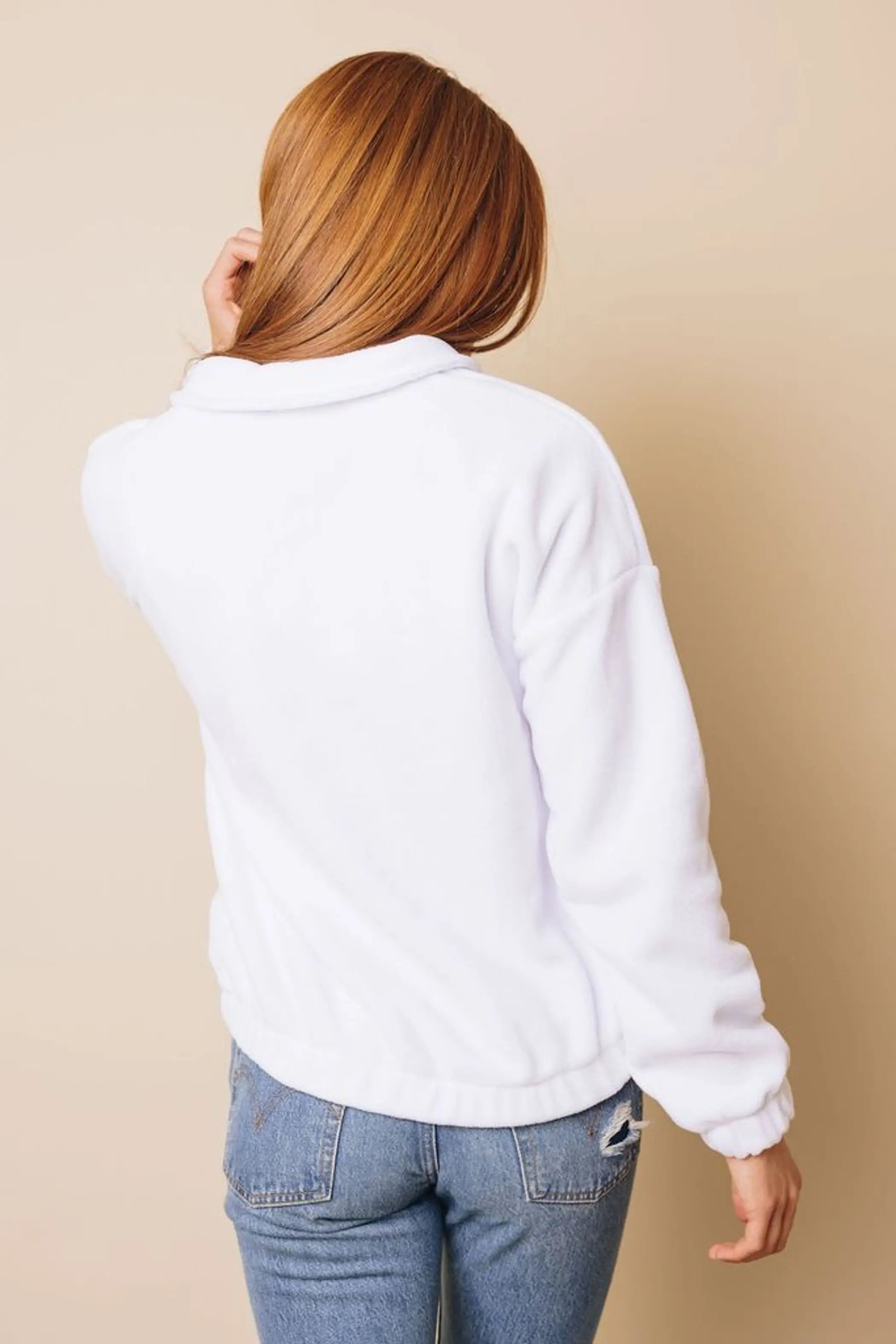Platt Zipper Fleece Pullover Sweatshirt Stay Warm in Style