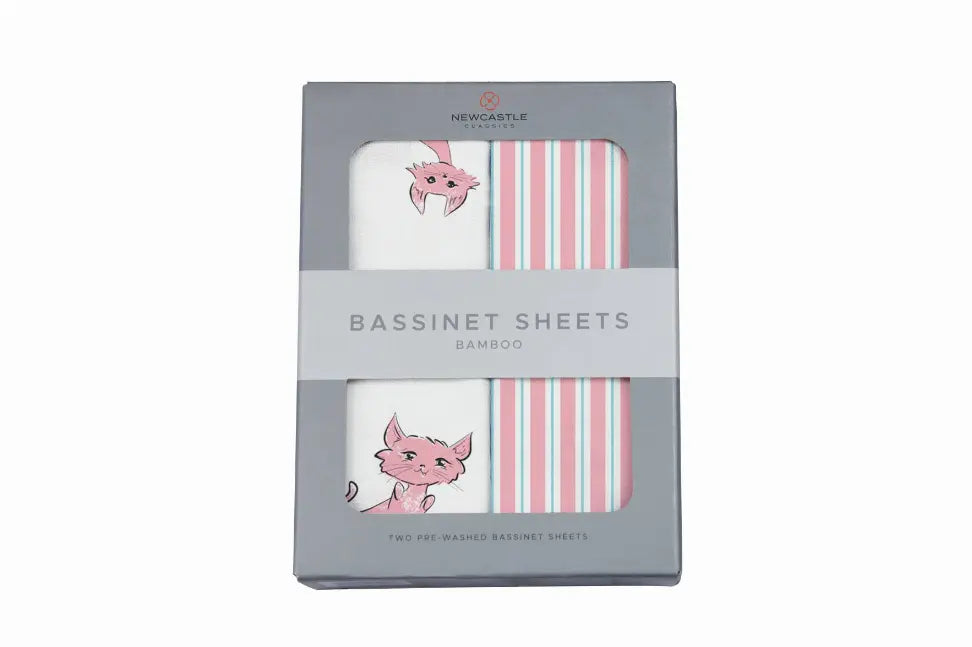 Playful Kitty & Candy Stripe Changing Pad Cover/Bassinet Newcastle Classics
