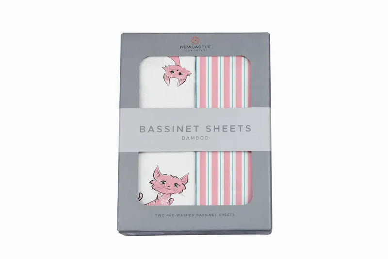 Playful Kitty & Candy Stripe Changing Pad Cover/Bassinet Newcastle Classics