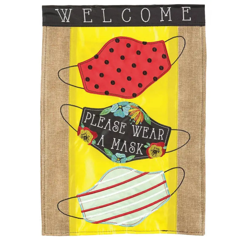 Please Wear A Mask Flag Applique Garden Dicksons Inc