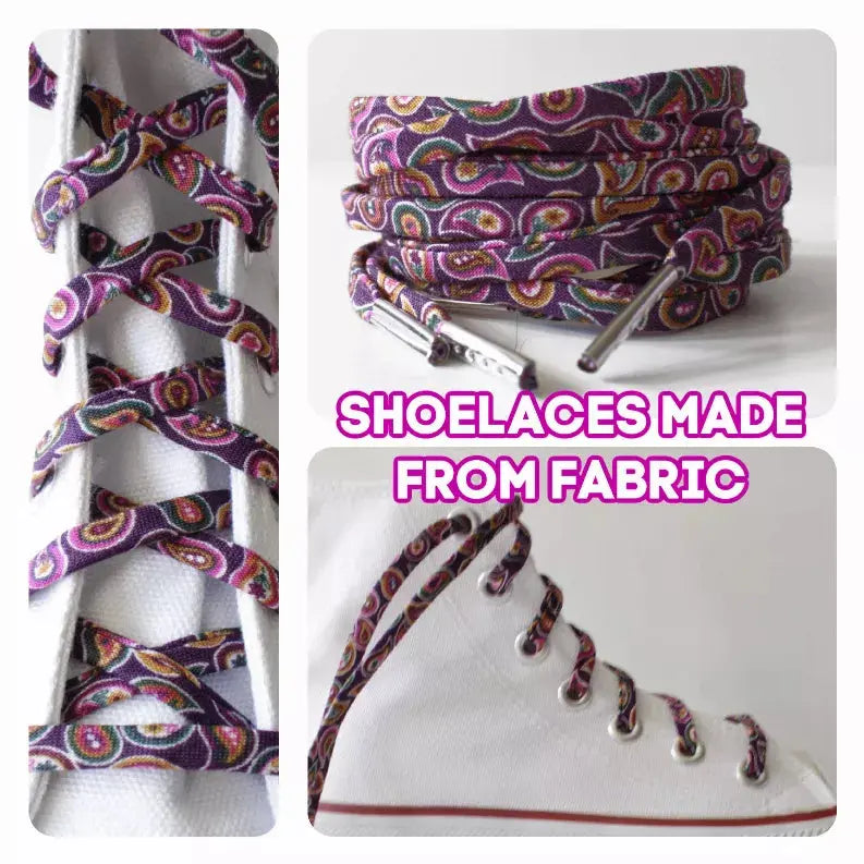 Plum Paisley Shoelaces Cutelaces
