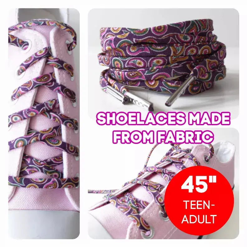 Plum Paisley Shoelaces Cutelaces