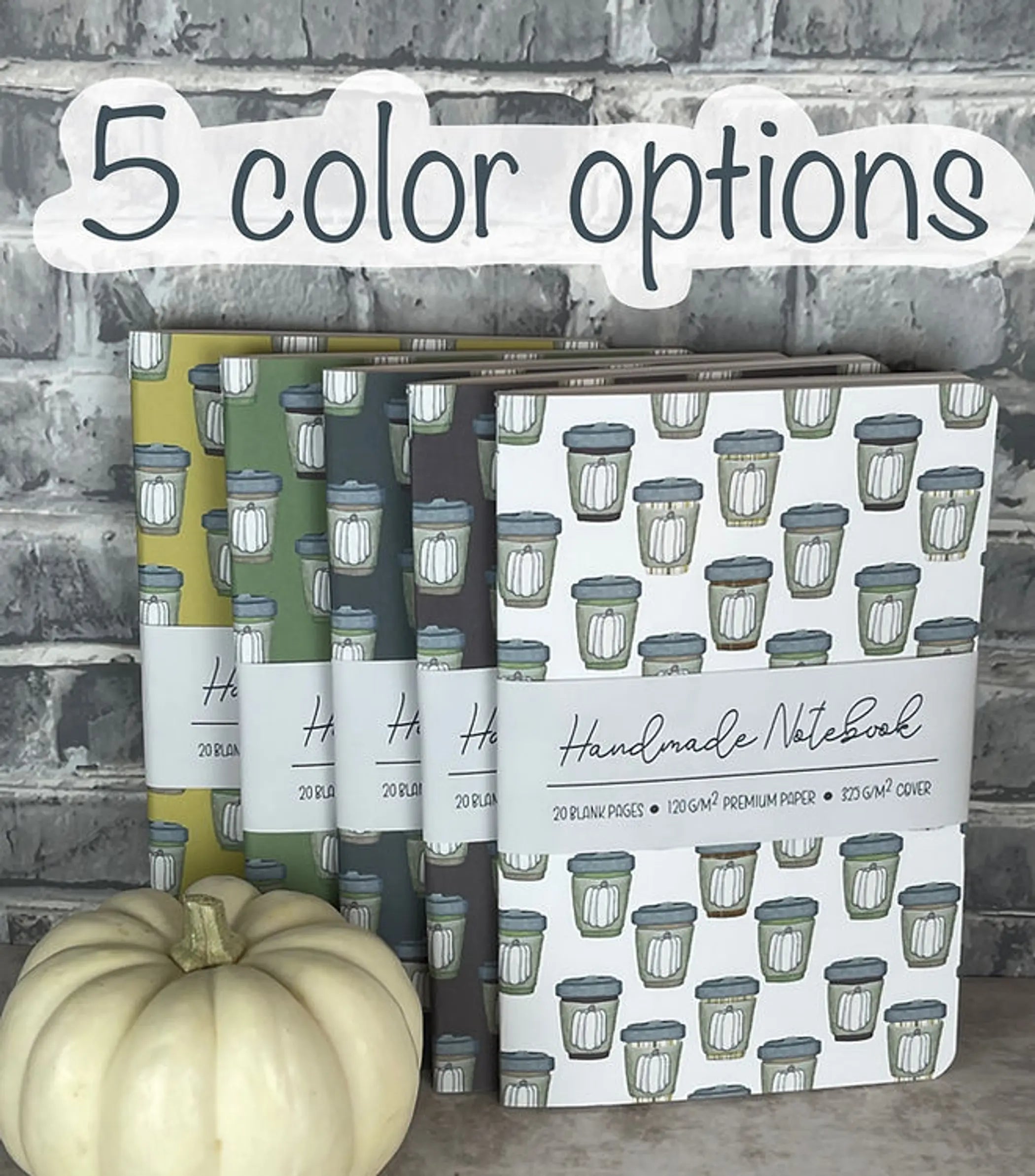 Plum Pumpkin Spice Pattern - A5 ish size - Staple Bound Journal - Handmade Art by Erica H