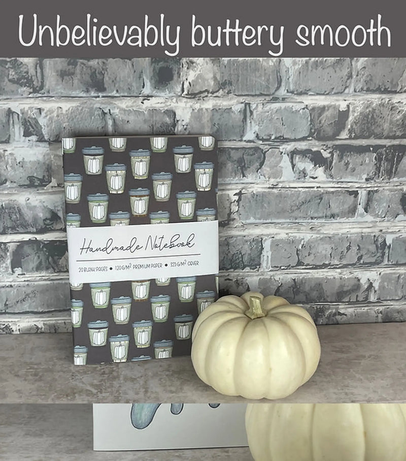 Plum Pumpkin Spice Pattern - A5 ish size - Staple Bound Journal - Handmade Art by Erica H