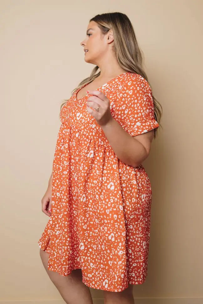 Plus Size - City Of Music Leopard Dress Stay Warm in Style
