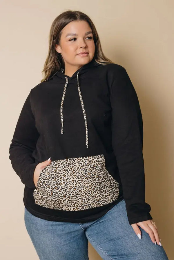 Plus Size - Dasha Leopard Hoodie Stay Warm in Style