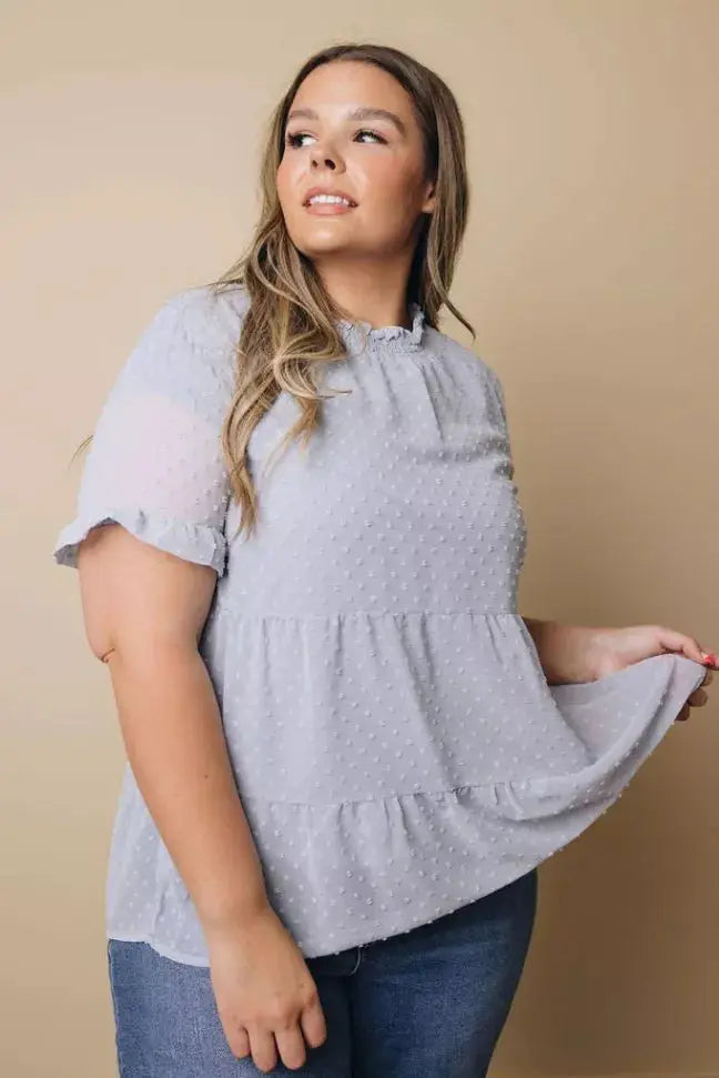 Plus Size - Howlett Swiss Dot Top Stay Warm in Style