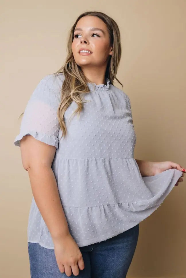 Plus Size - Howlett Swiss Dot Top Stay Warm in Style