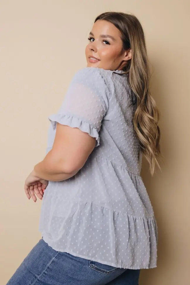 Plus Size - Howlett Swiss Dot Top Stay Warm in Style