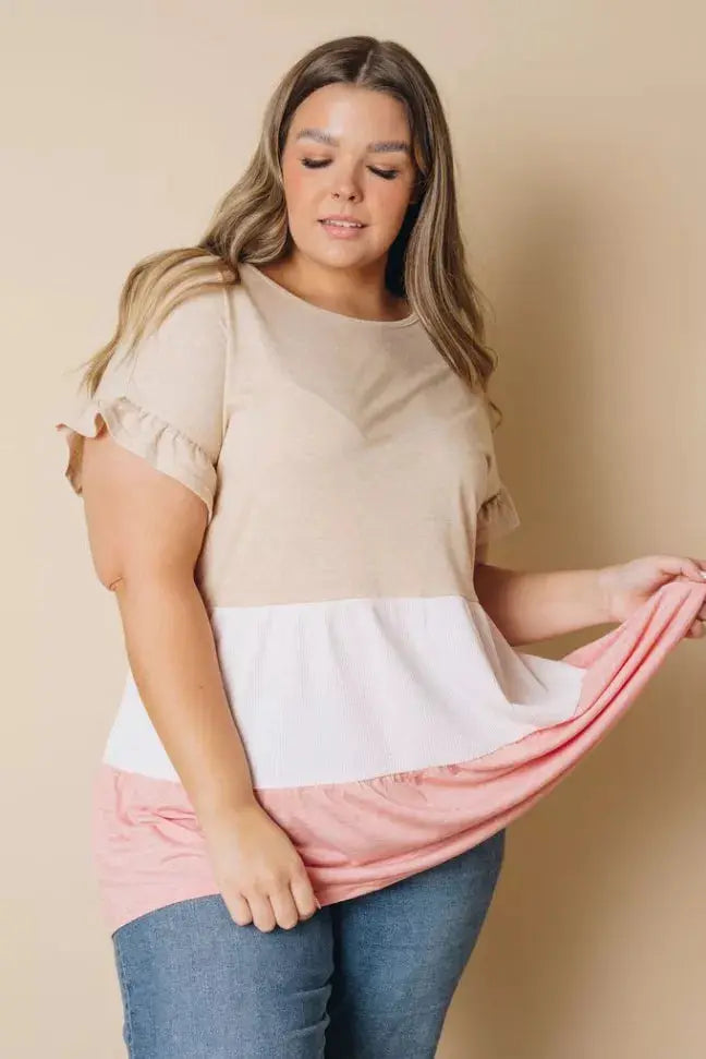Plus Size - Teresa Ruffled Babydoll Top Stay Warm in Style