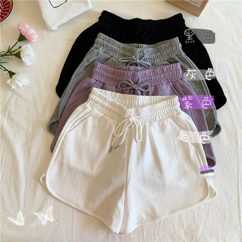 Plus-Size Women's Summer New Korean-Style High-Waisted Loose Slimming Home Wide-Leg Casual Shorts for Outdoor Wear GreatEagleInc
