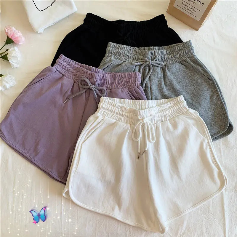 Plus-Size Women's Summer New Korean-Style High-Waisted Loose Slimming Home Wide-Leg Casual Shorts for Outdoor Wear GreatEagleInc