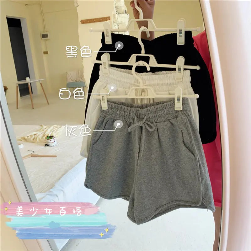 Plus-Size Women's Summer New Korean-Style High-Waisted Loose Slimming Home Wide-Leg Casual Shorts for Outdoor Wear GreatEagleInc