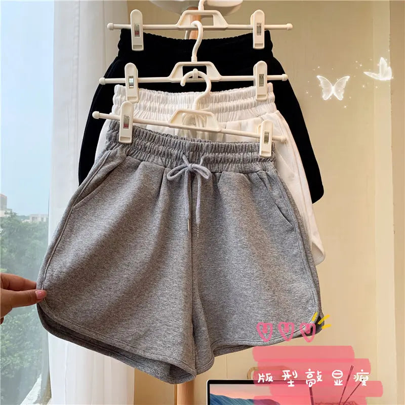 Plus-Size Women's Summer New Korean-Style High-Waisted Loose Slimming Home Wide-Leg Casual Shorts for Outdoor Wear GreatEagleInc