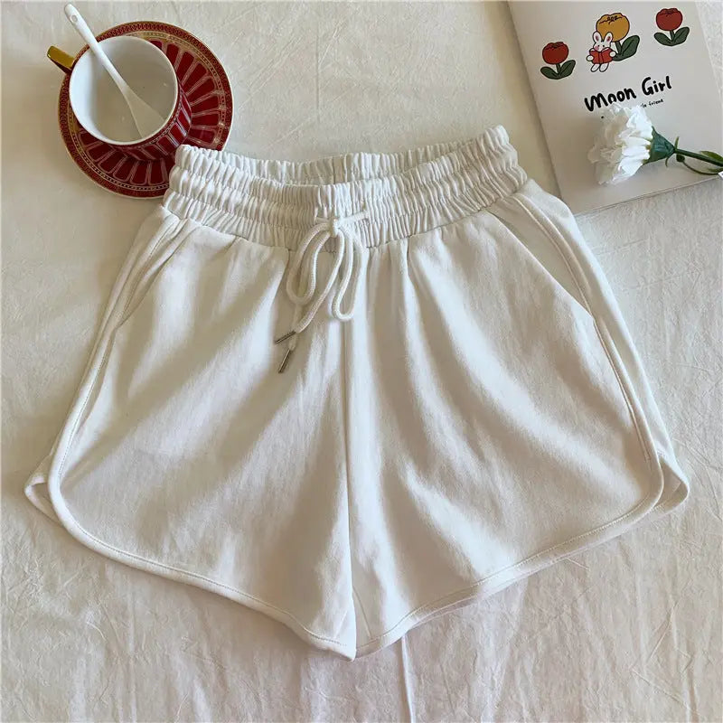 Plus-Size Women's Summer New Korean-Style High-Waisted Loose Slimming Home Wide-Leg Casual Shorts for Outdoor Wear GreatEagleInc
