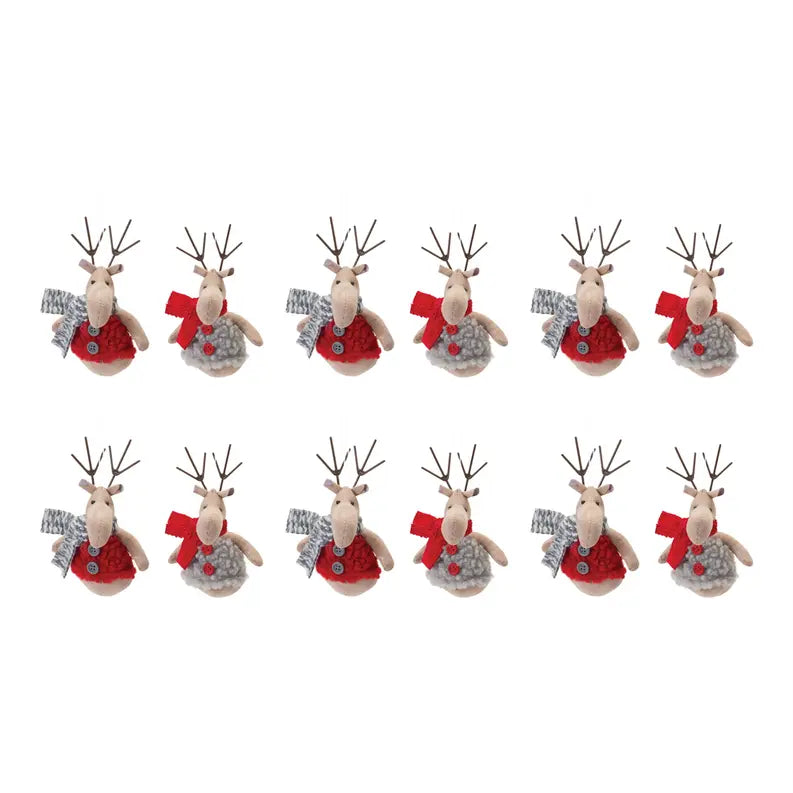 Plush Deer with Sweater Ornament Melrose International