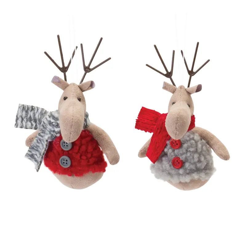Plush Deer with Sweater Ornament Melrose International