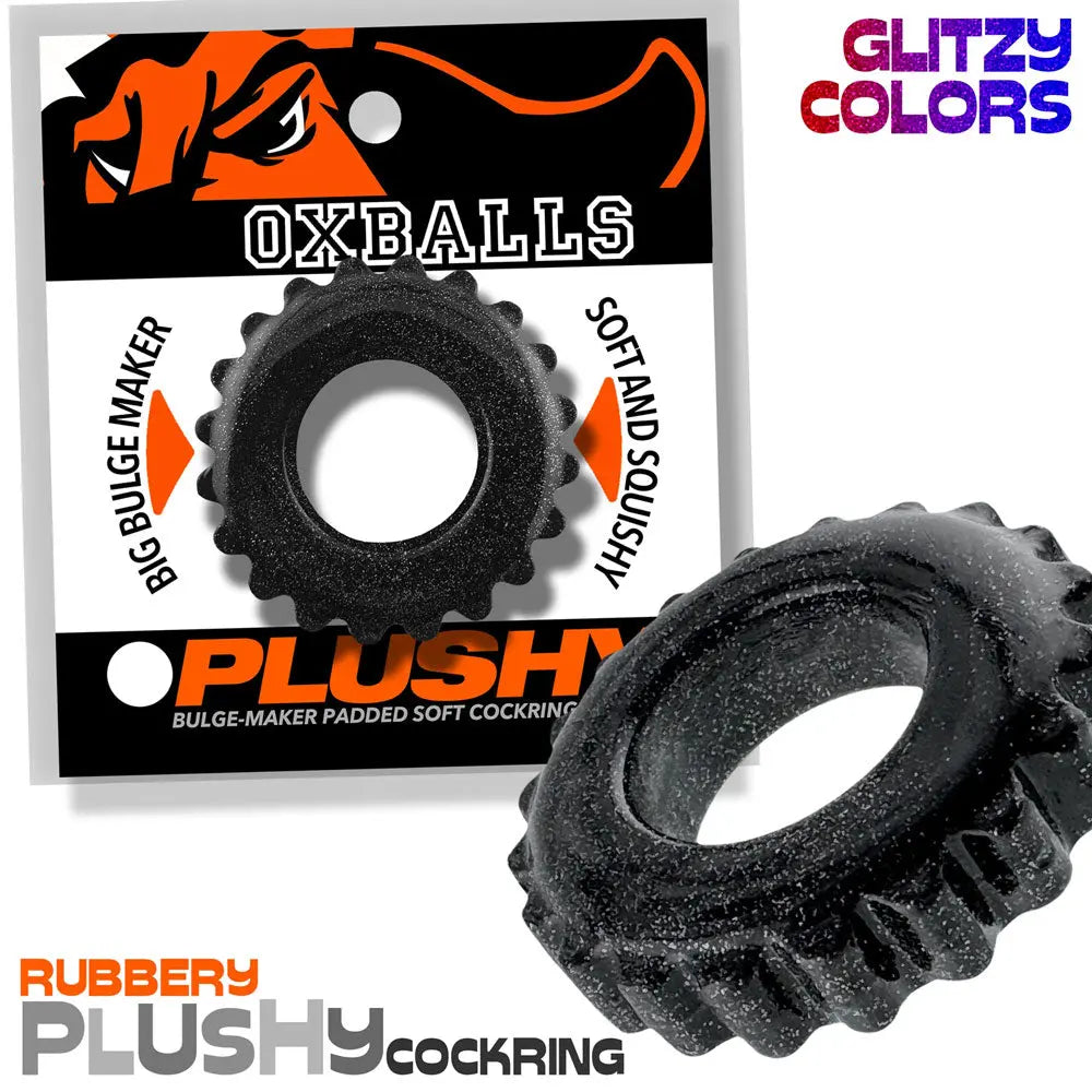 Plushy Single Ring - Black Mica Oxballs