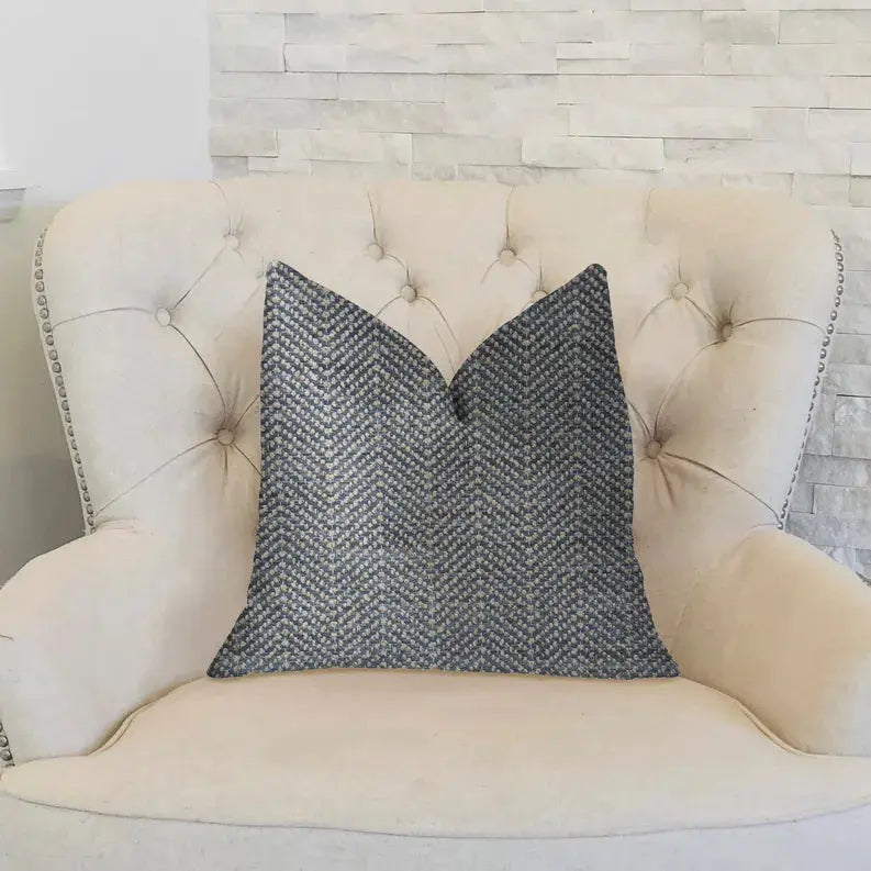 Plutus Amalfi Blue and Ivory Luxury Throw Pillow Plutus Brands