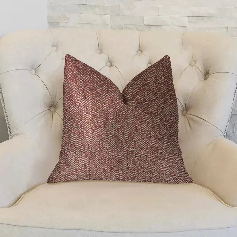 Plutus Antoinette Red and Gold Luxury Throw Pillow Plutus Brands
