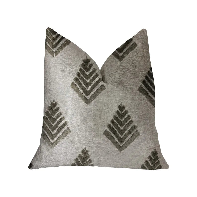 Plutus Aspen Mist Blue and Beige Luxury Throw Pillow Plutus Brands