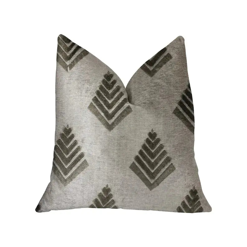 Plutus Aspen Mist Blue and Beige Luxury Throw Pillow Plutus Brands