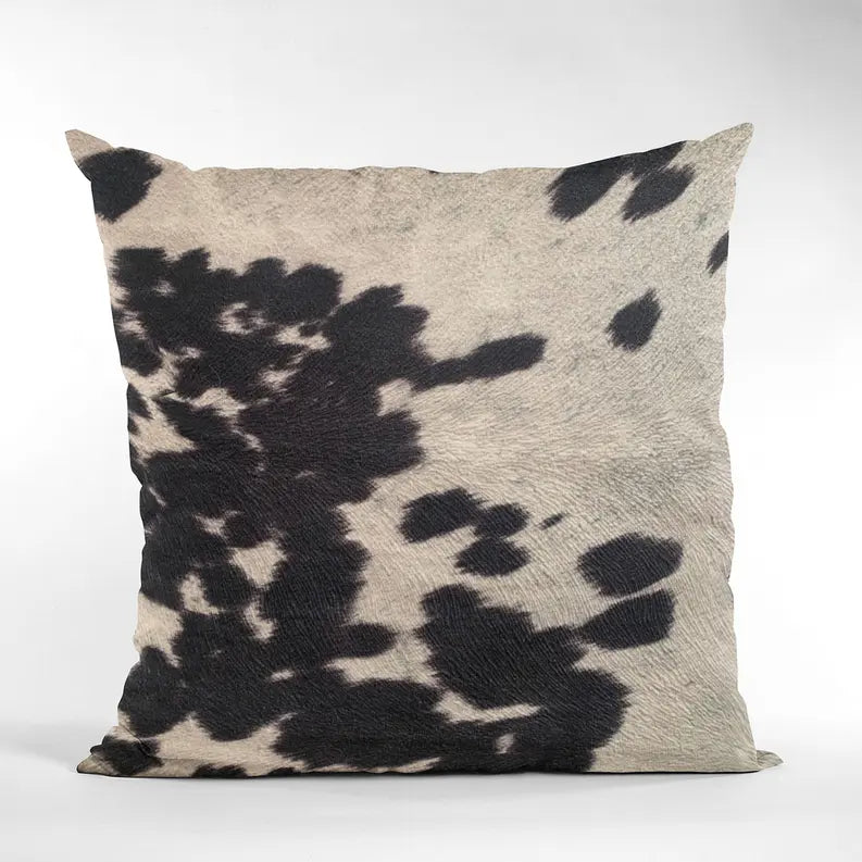 Plutus Black Cowhide Animal Luxury Throw Pillow Plutus Brands
