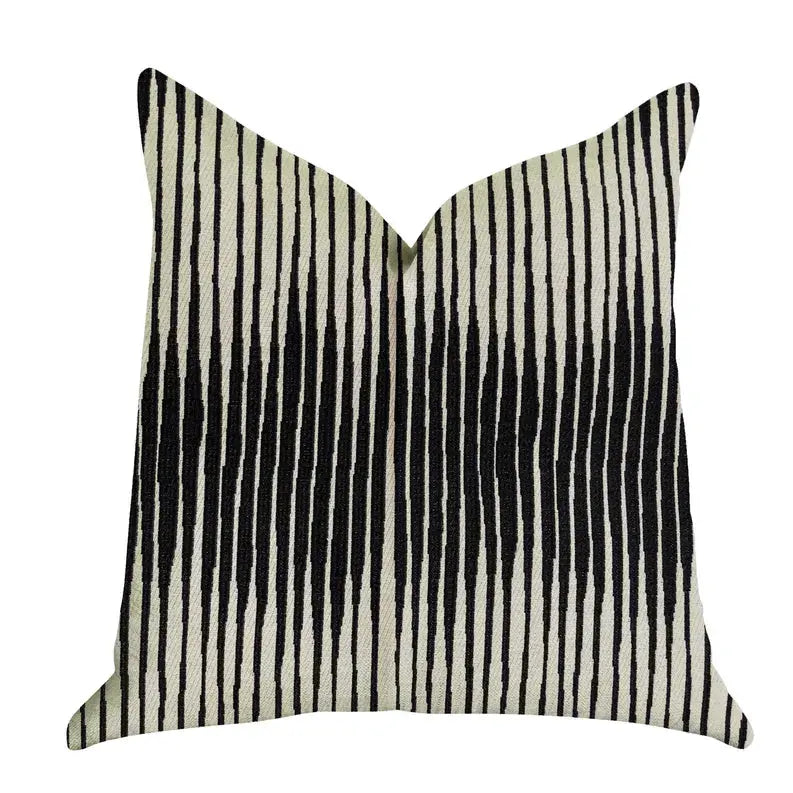 Plutus Black Crystal Luxury Throw Pillow in Black and Beige Tones Plutus Brands