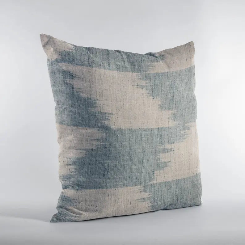 Plutus Blue Faded Abstract Luxury Throw Pillow Plutus Brands