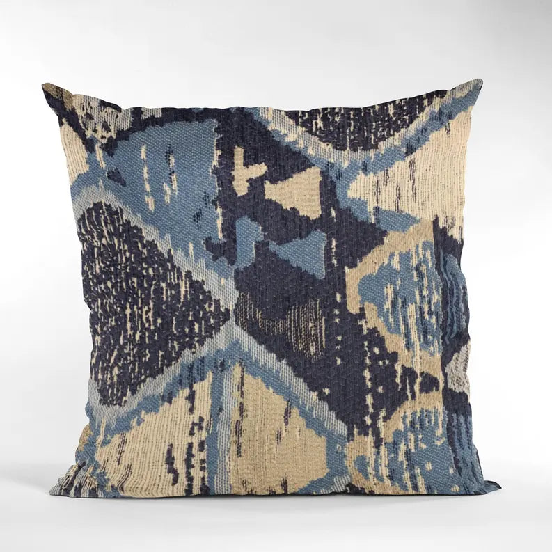 Plutus Blue Hidden Seas Abstract Luxury Throw Pillow Plutus Brands