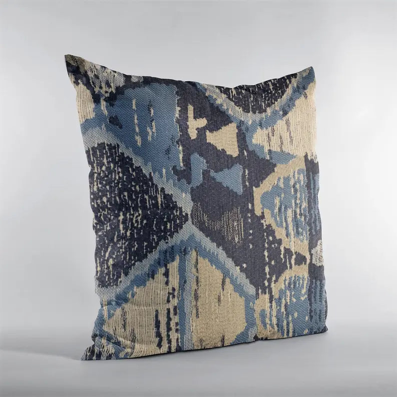 Plutus Blue Hidden Seas Abstract Luxury Throw Pillow Plutus Brands