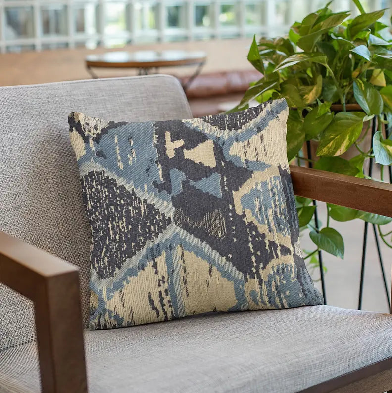 Plutus Blue Hidden Seas Abstract Luxury Throw Pillow Plutus Brands