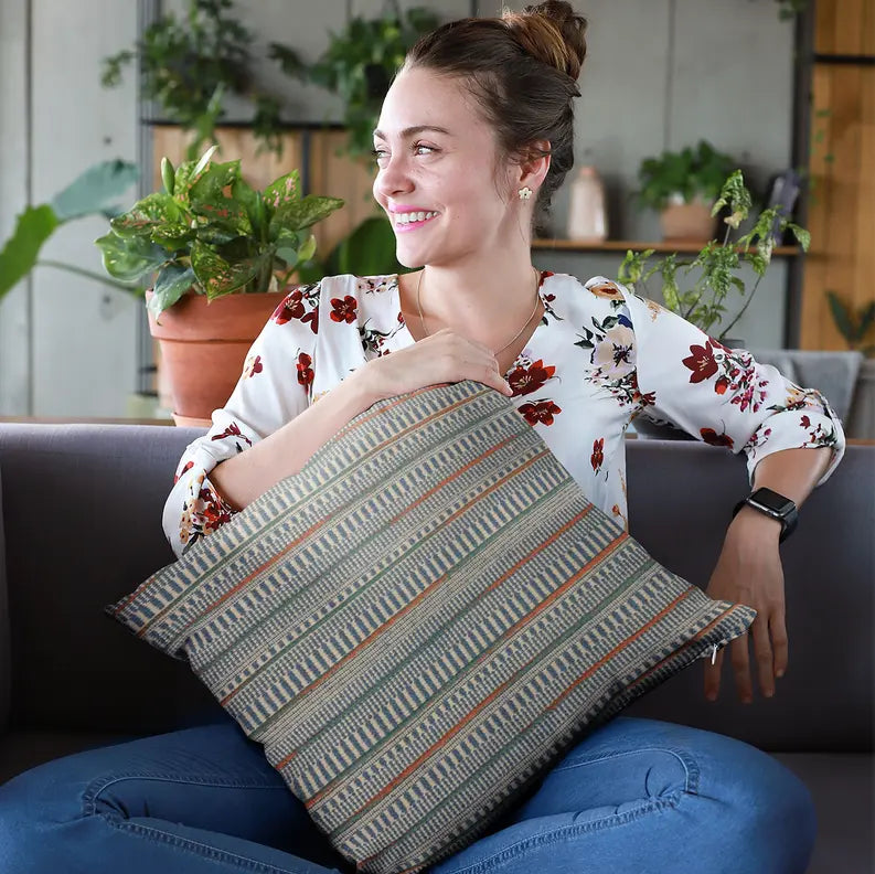 Plutus Blue Lane Stripe Luxury Throw Pillow Plutus Brands