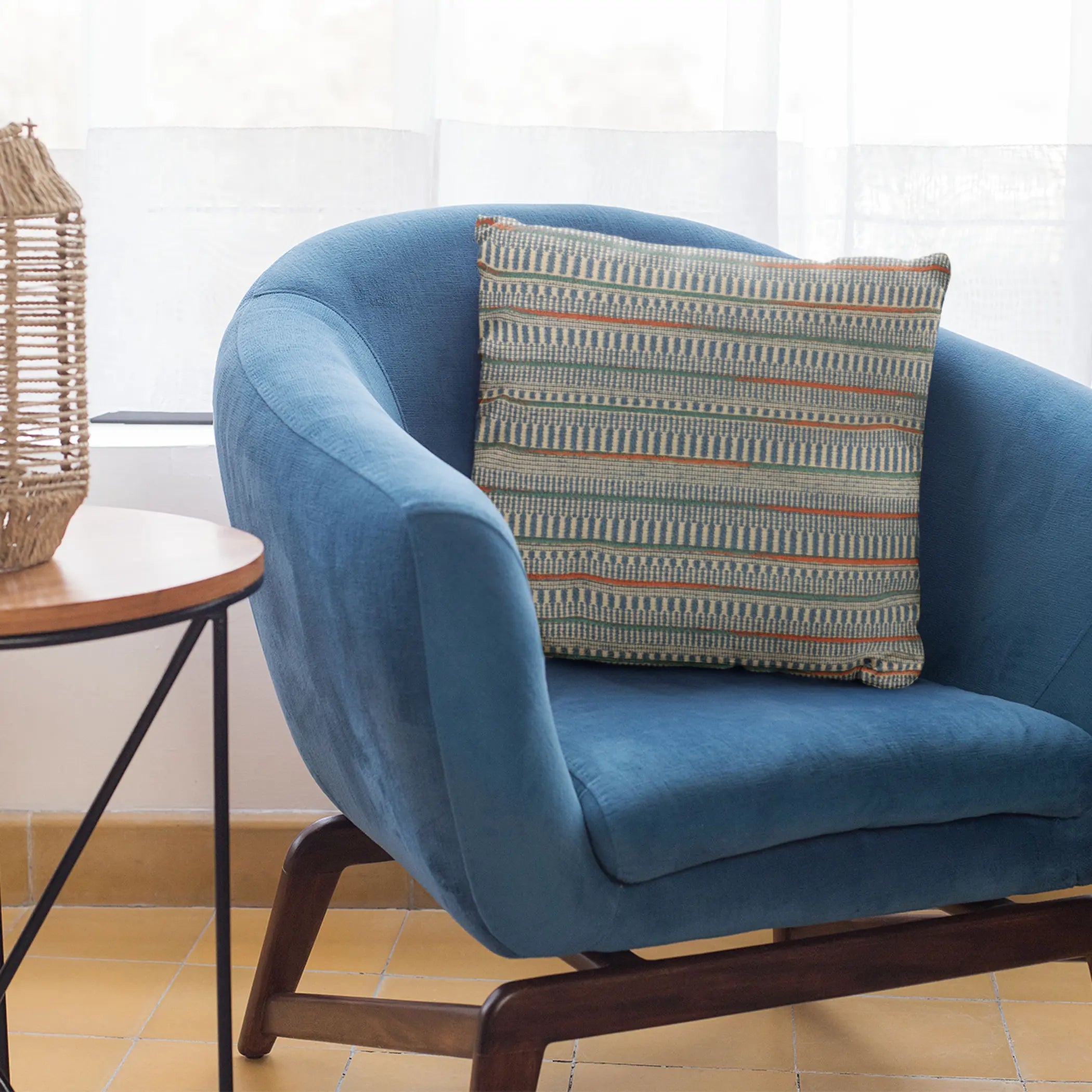 Plutus Blue Lane Stripe Luxury Throw Pillow Plutus Brands
