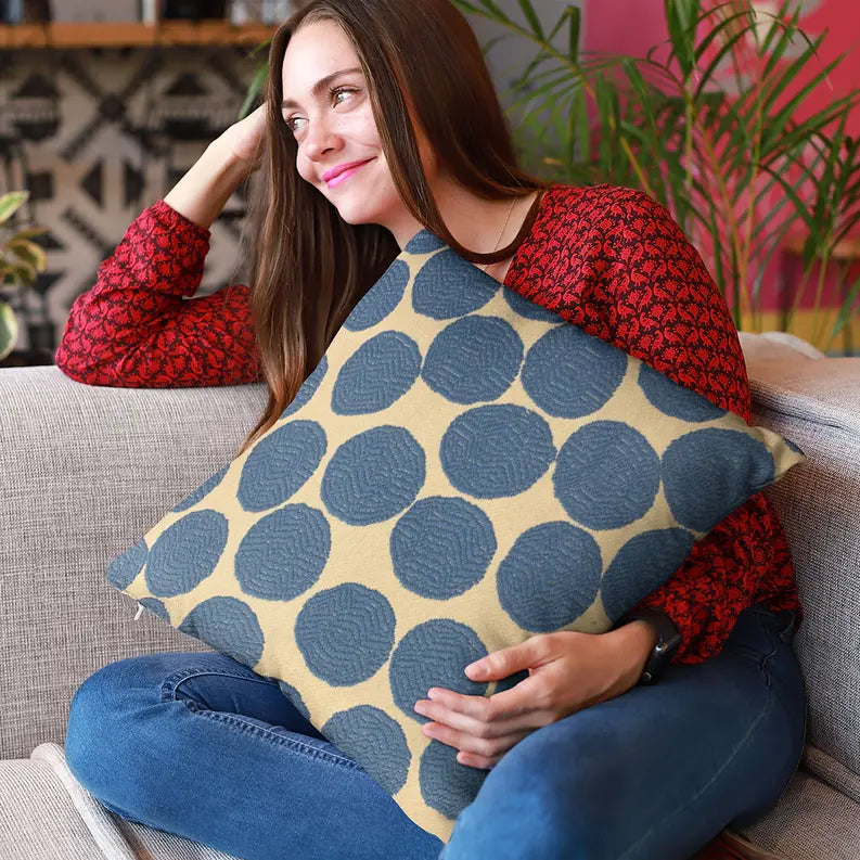 Plutus Blue Spotty Dot Luxury Throw Pillow Plutus Brands