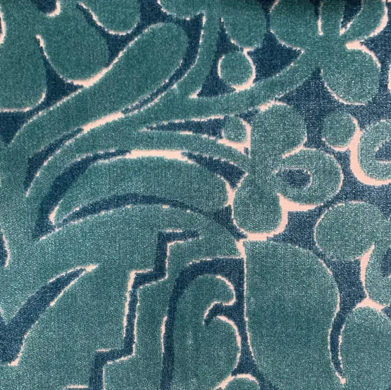 Plutus Blue Velvet Damask Luxury Throw Pillow Plutus Brands