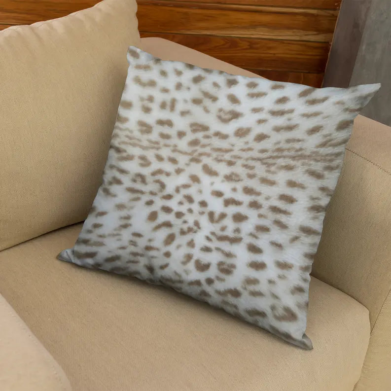 Plutus Brown Taupe Savannah Cat Animal Faux Fur Luxury Throw Pillow Plutus Brands