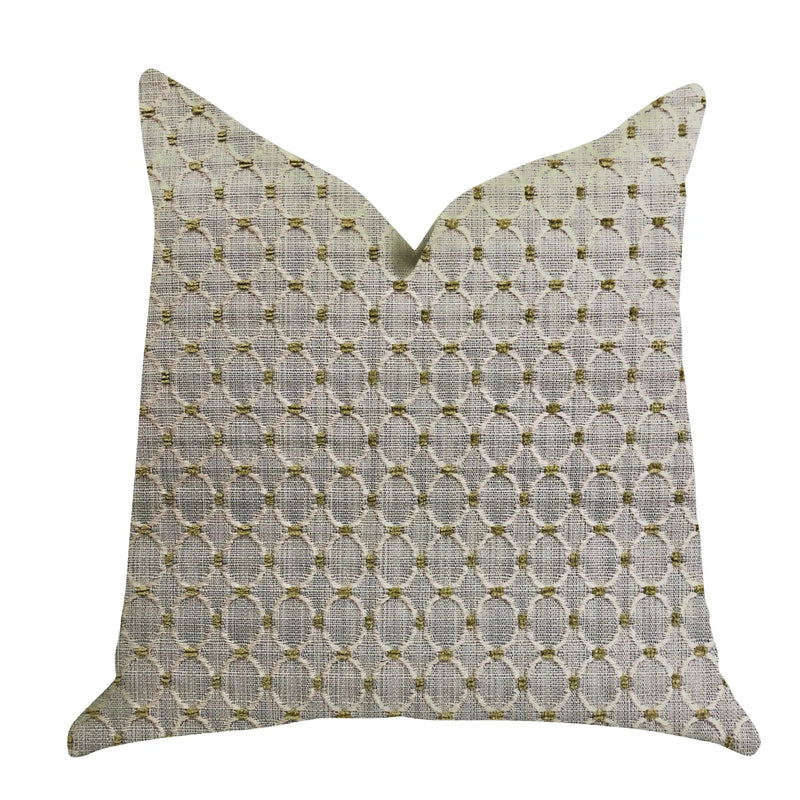 Beige patterned pillow with textured geometric design, perfect for modern home decor.