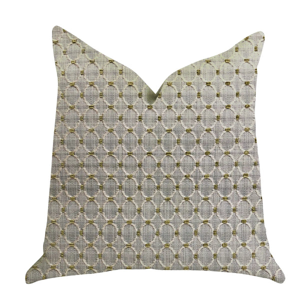 Beige decorative pillow with geometric pattern, featuring a textured fabric and elegant V-shaped design.